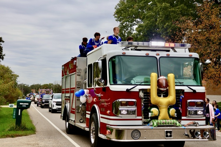 picture of a firetruck in the homecoming parade
