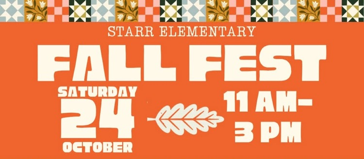 fall fest ad with various boxes and colors with words fall fest - Saturday October 24 from 11 am-3 pm written