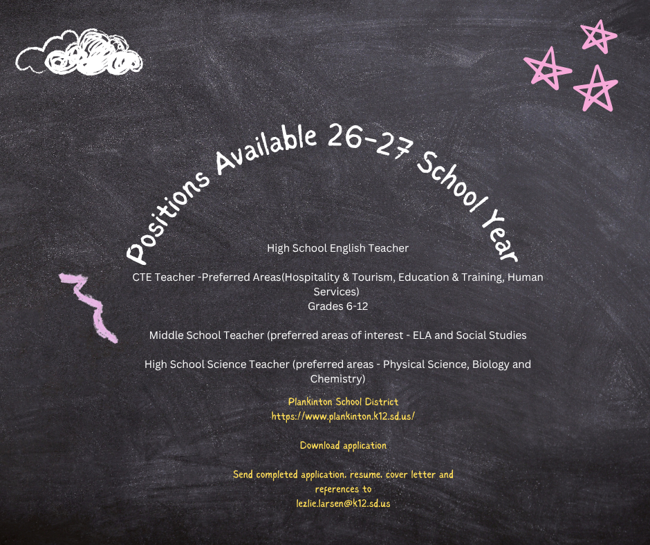 flyer advertising teaching positions available for the 26-27 school year