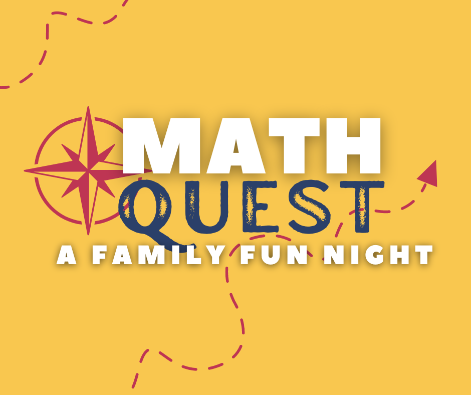 image depicting the verbiage math quest a family fun night