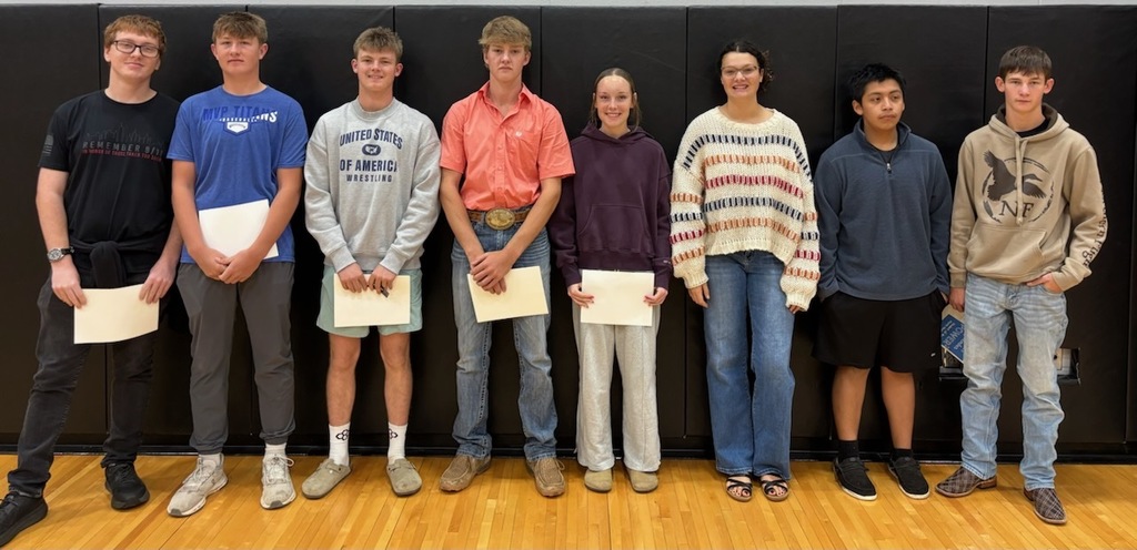 several students who are getting recognized for being nominated for student of the month