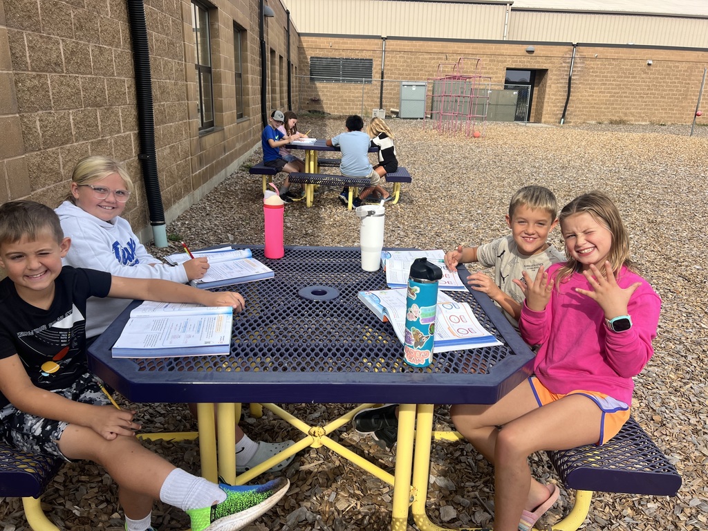 4th graders learning math outside!