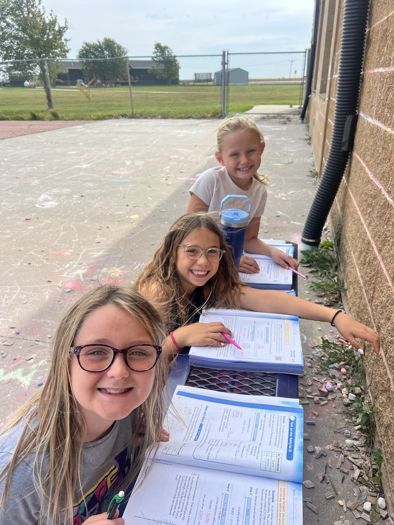 4th graders learning math outside!
