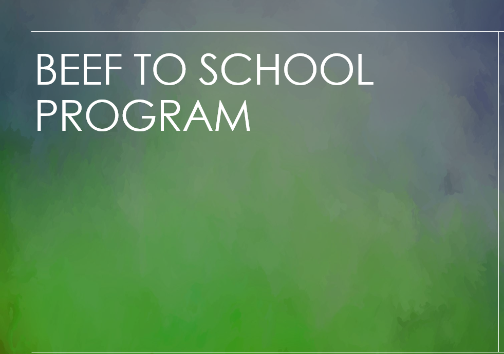 flyer that says the words beef to school program