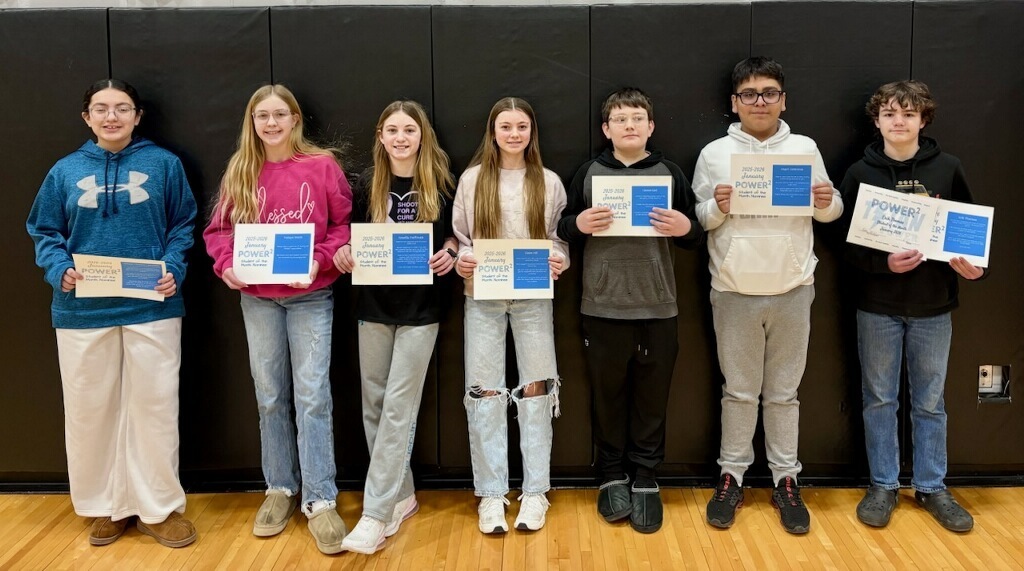 seven middle school student of the month nomnees