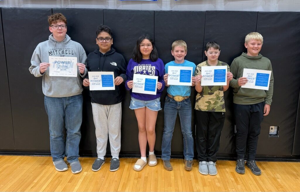 six students who were nominated for student of the month