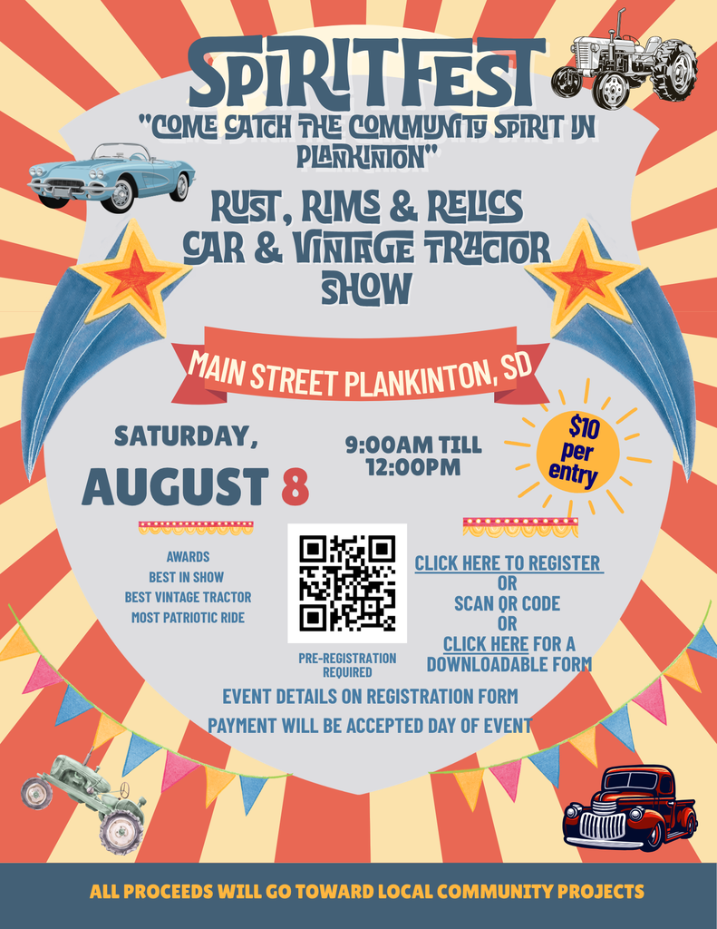 flyer advertising a car and tractor show for SprirtFest