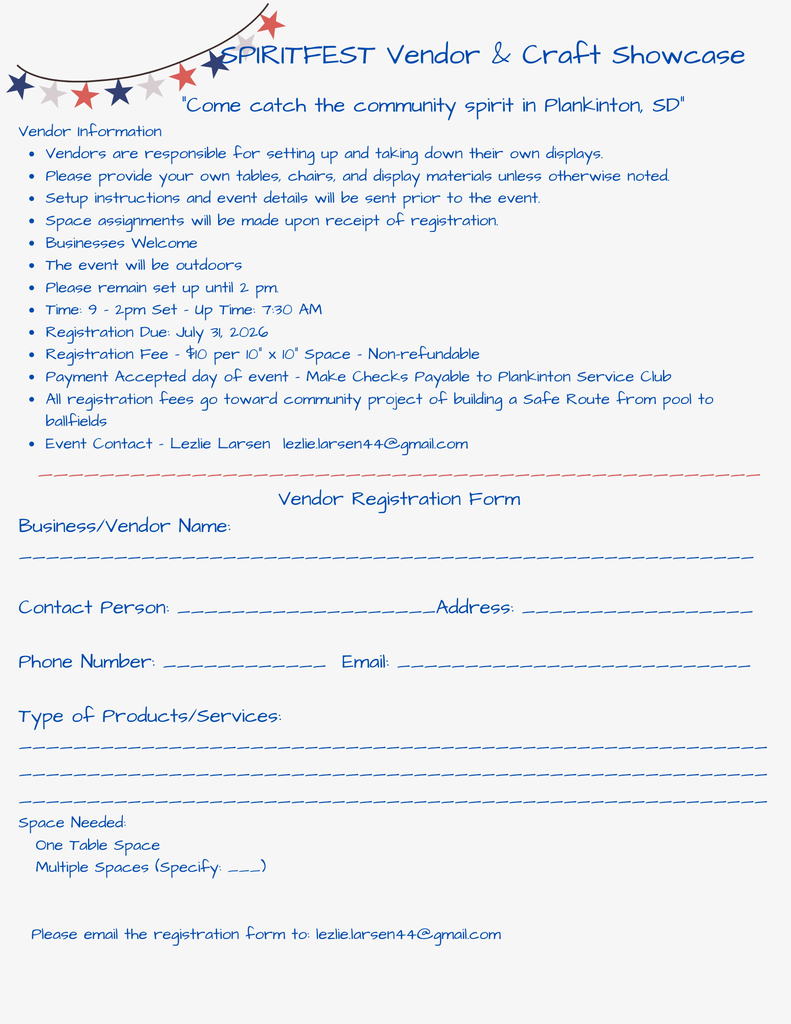 craft application form