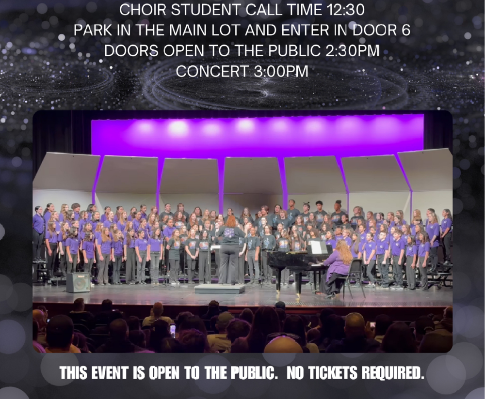 Choir Showcase Concert with dates and location and a picture of the choir