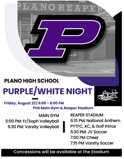 Information on Purple and White Night Plano Logo