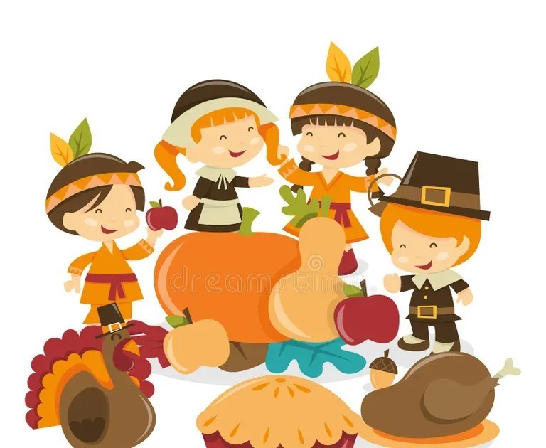 Thanksgiving Turkey with Pilgrims and Indians