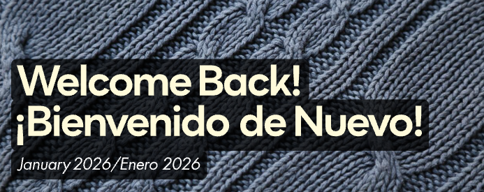 Welcome Back on Sweater Background