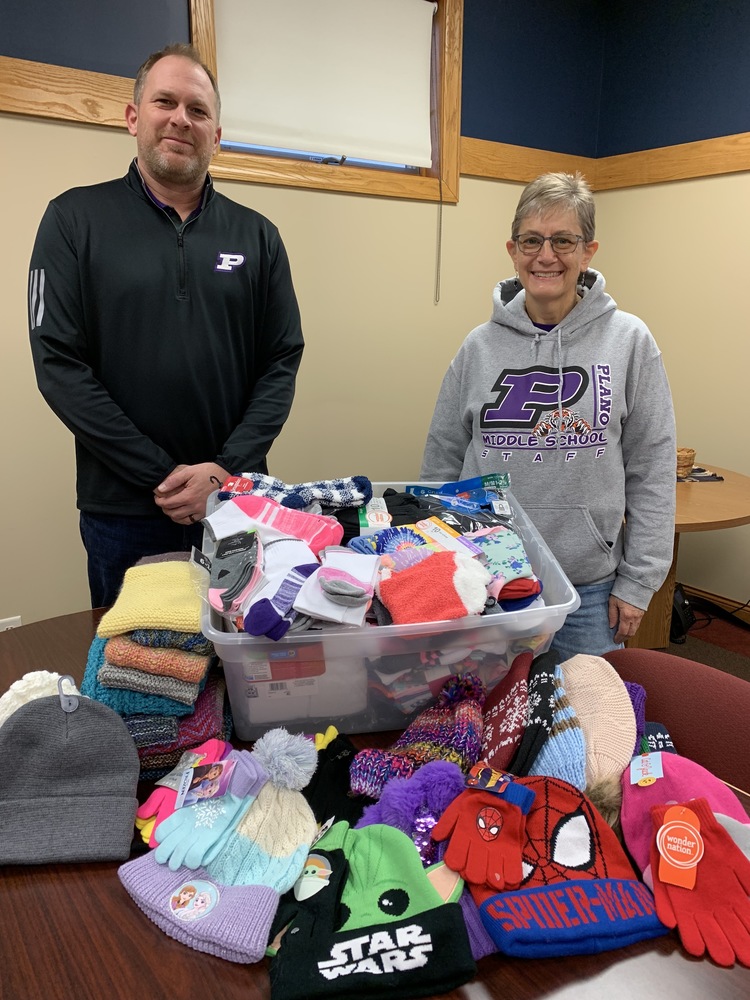 Superintendent Baker & Social Worker Chris Cooper Accept Donation