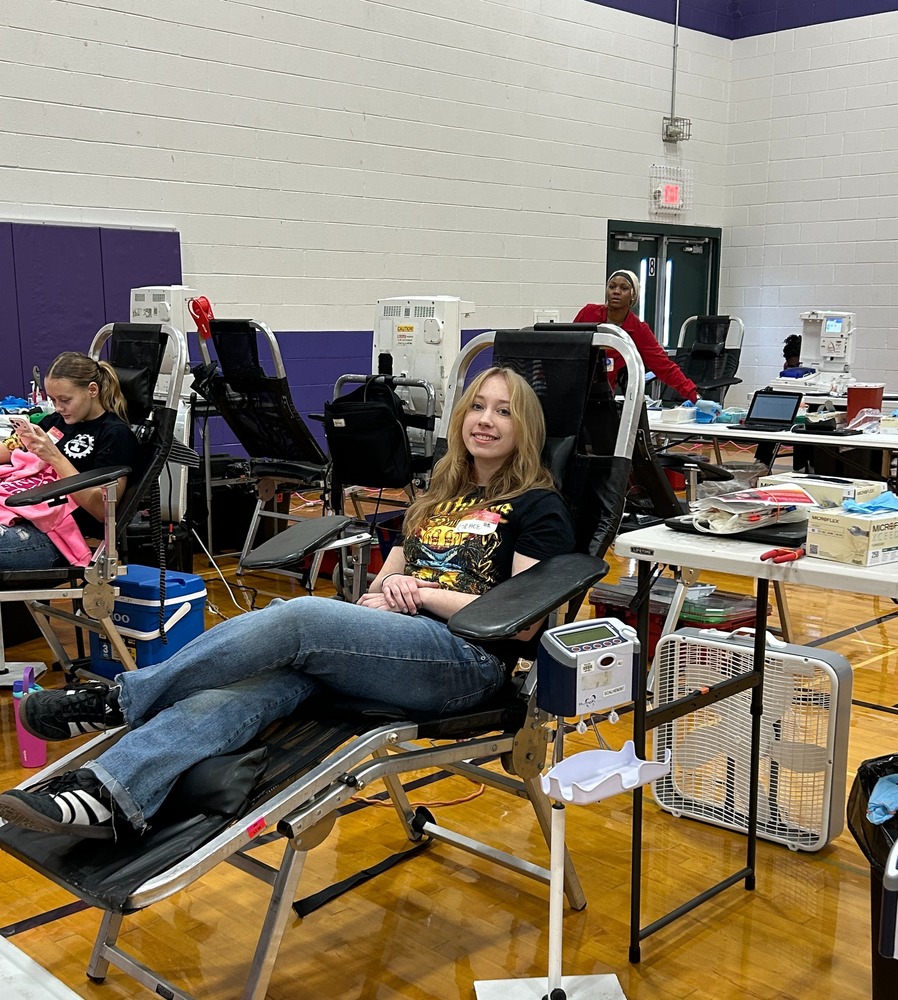 Student at Blood Drive