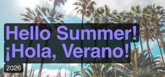 Hello Summer with palm trees