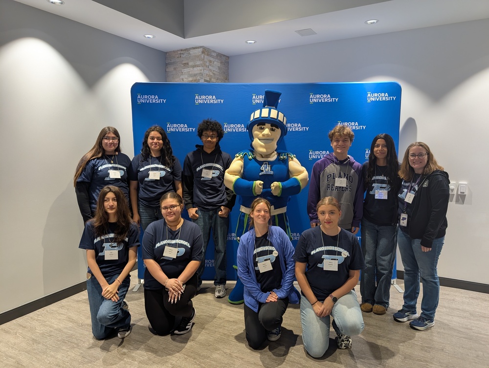 PHS Edrising students group photo with AU Spartan