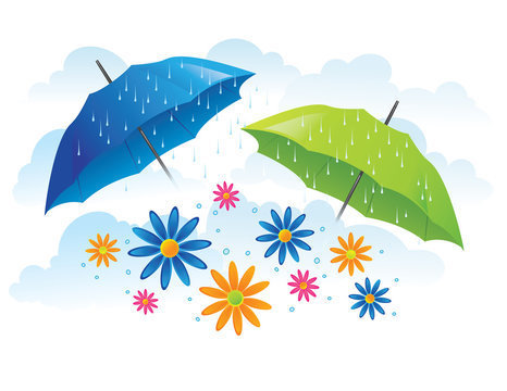 umbrellas with flowers