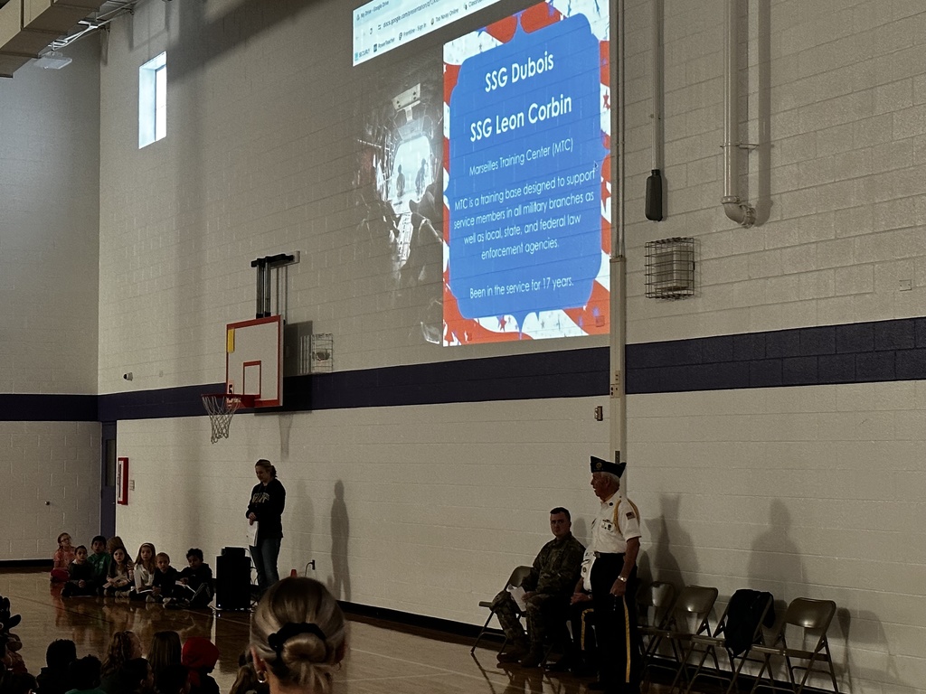 Students listening to local veterans