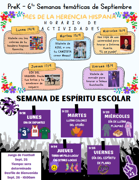 Spirit Week Flyer Spanish