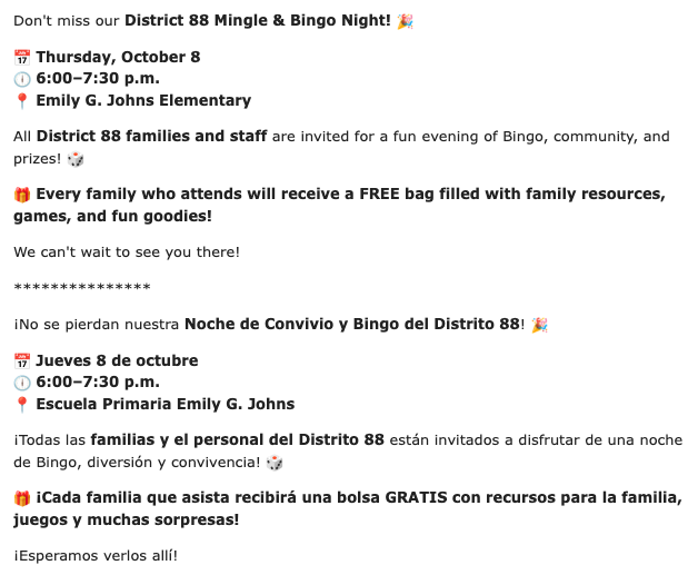 Mingle & Bingo Event Information