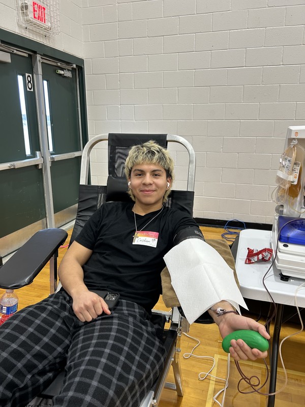 Student at Blood Drive