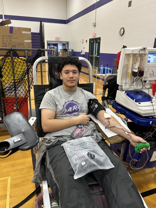 Student at Blood Drive