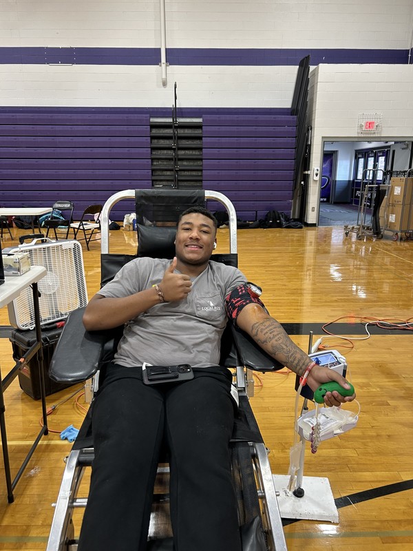 Student at Blood Drive