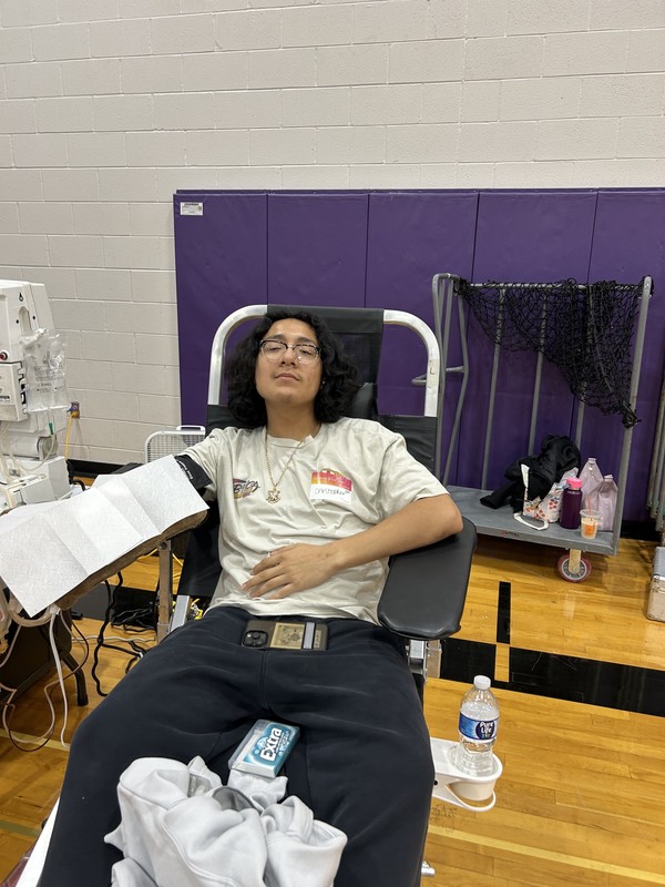 Student at Blood Drive