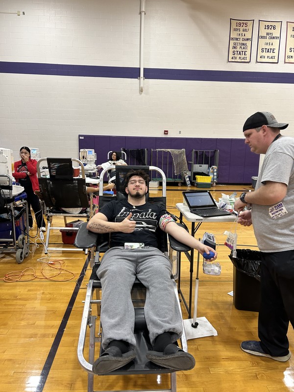 Student at Blood Drive