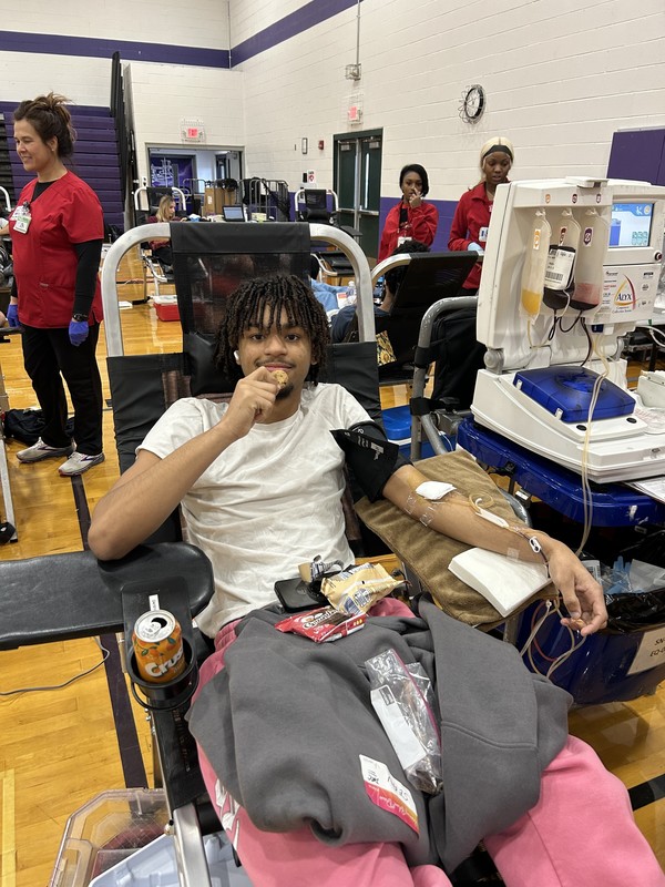 Student at Blood Drive