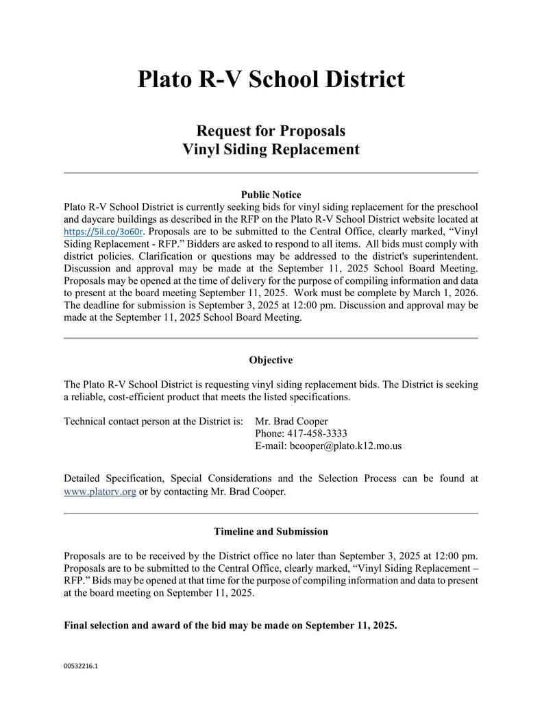Request for Proposals