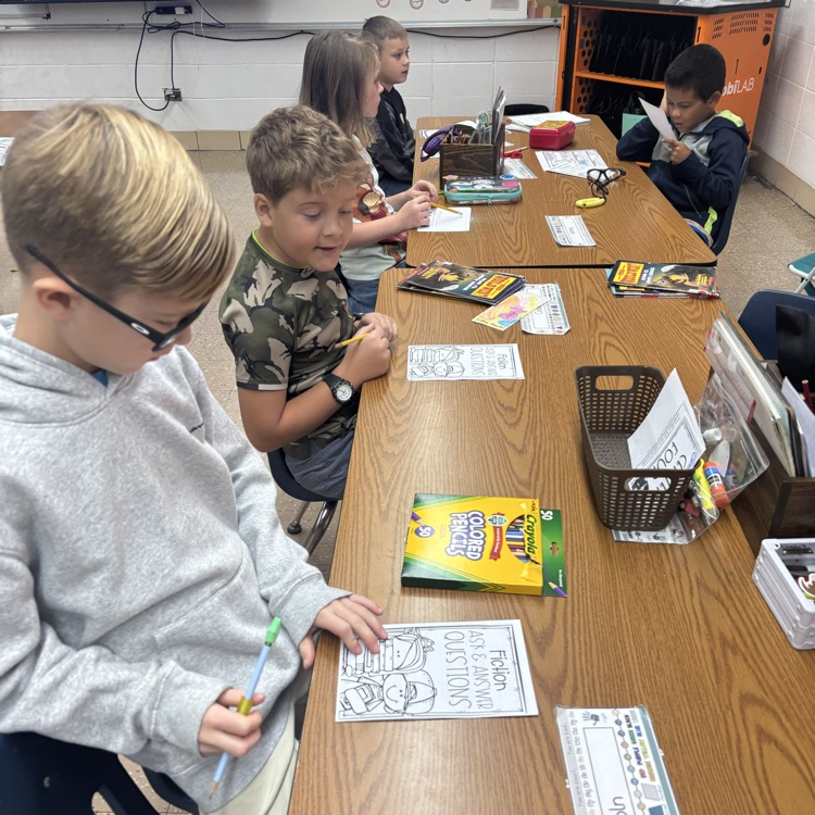 Mrs. Collier’s 3rd graders rotated through different stations and used the RACE strategy to answer response questions. 