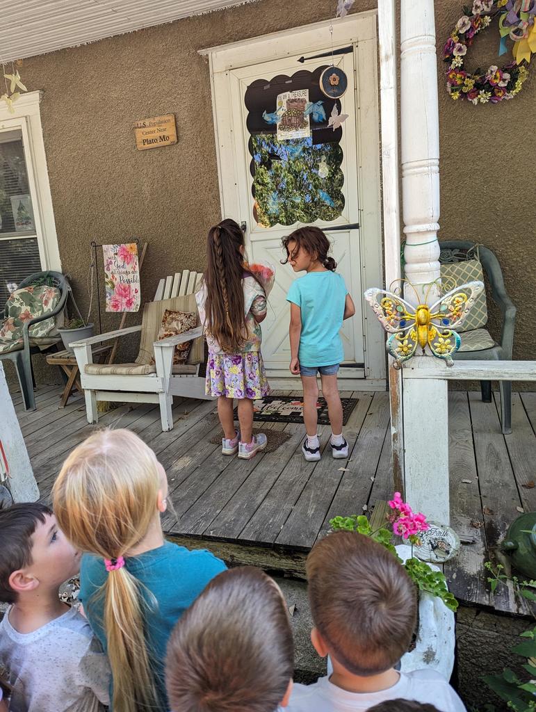 The kindergarten classes surprised Miss Betty with a bouquet of flowers today. Miss Betty likes her flowers, birds, and squirrels but she sure loves her Plato children! We are so blessed to have a wonderful kind neighborhood! Once a Plato Eagle, always a Plat Eagle.