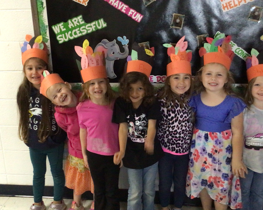 Miss Amy’s kindergarten class has begun their annual Chief Readalot competition. Every time the student successfully reads a word, it is attached to their headband. We will work on this every day until Thanksgiving break.