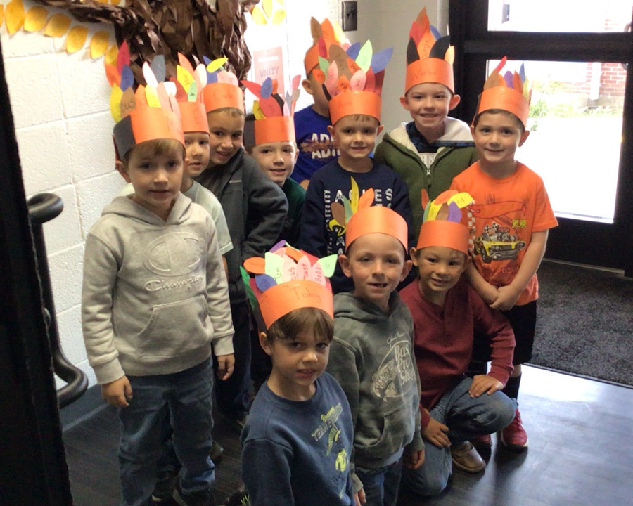 Miss Amy’s kindergarten class has begun their annual Chief Readalot competition. Every time the student successfully reads a word, it is attached to their headband. We will work on this every day until Thanksgiving break.