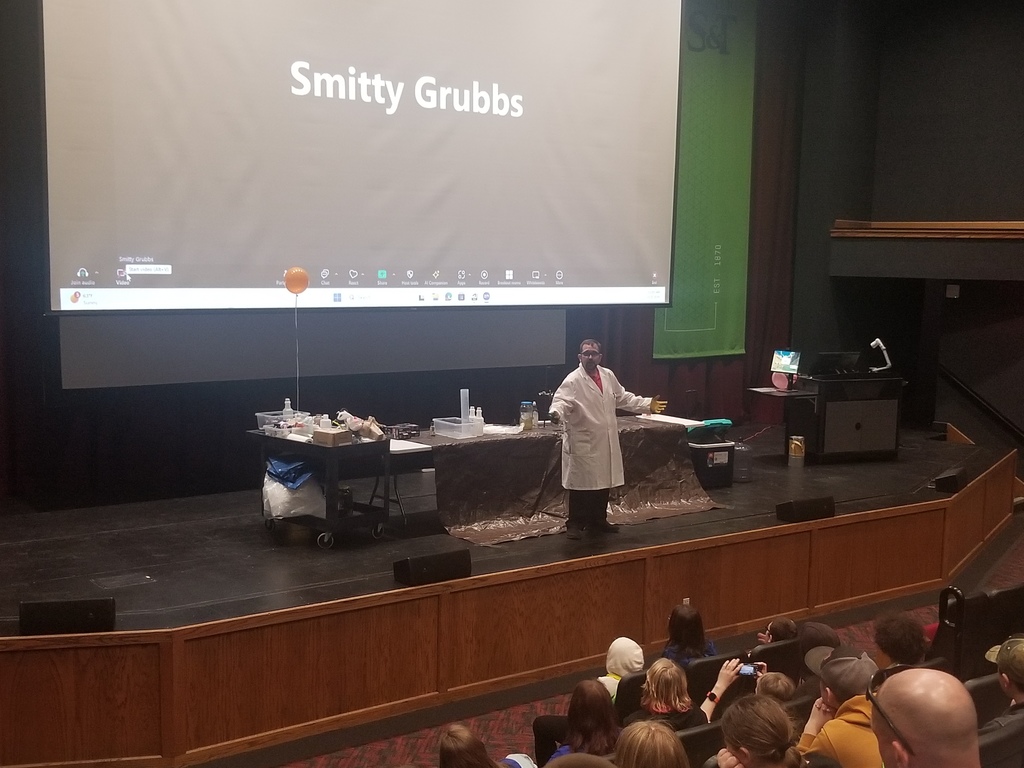 Plato RV High School Science Department students at the "Chemistry is Fire" demonstration in Leach Theater University of Missouri School of Science & Technology 10.05.2025  -- MST STEM Outreach Day