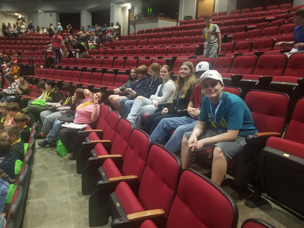 Plato RV High School Science Department students at the "Chemistry is Fire" demonstration in Leach Theater University of Missouri School of Science & Technology 10.05.2025  -- MST STEM Outreach Day