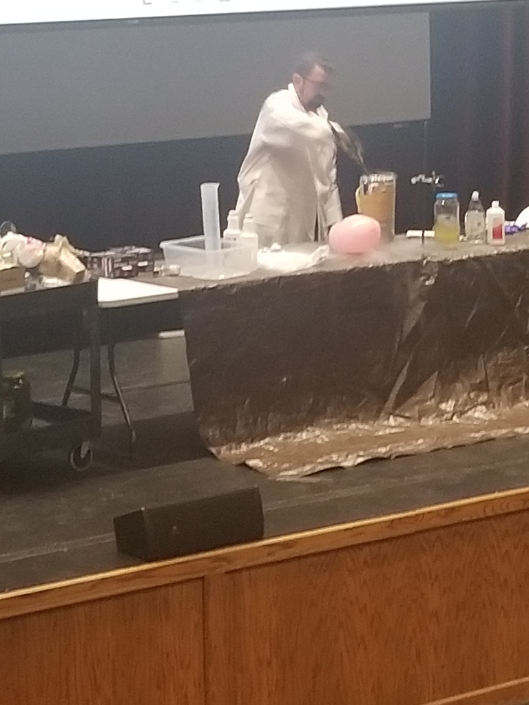 Plato RV High School Science Department students at the "Chemistry is Fire" demonstration in Leach Theater University of Missouri School of Science & Technology 10.05.2025  -- MST STEM Outreach Day