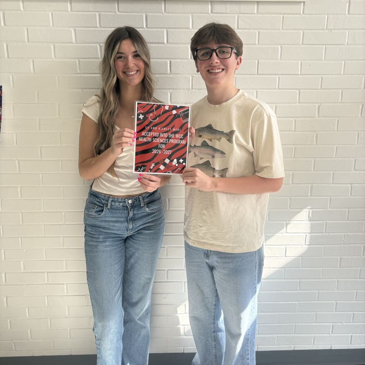 Congrats to Kierley Good and Cy Helton. They both got accepted into the WCC Health Sciences program for 2026-2027. Way to go Eagles!