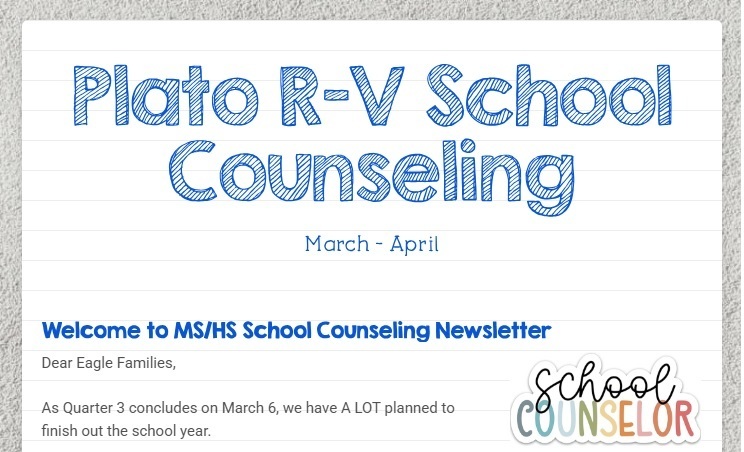 Plato counselling newsletter