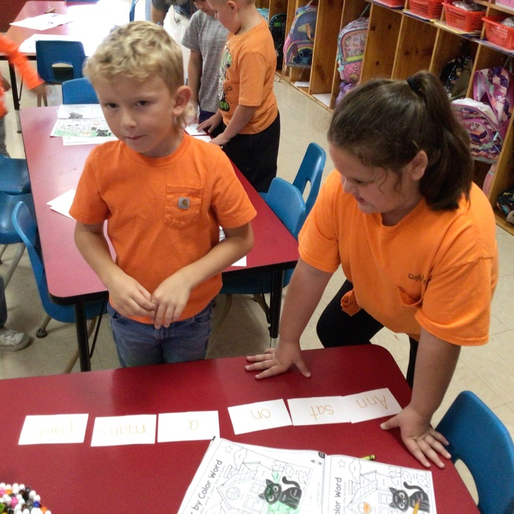 Miss Amyโs kindergarten class has been blending letter sounds together to read words and the make those words into sentences. They took home their first story to read tonight.