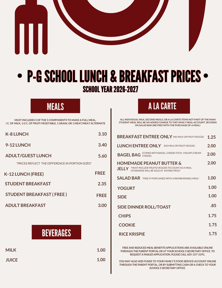 PG 26-27 Breakfast & Lunch Prices