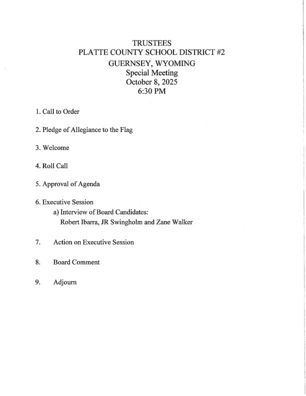 Special Session October 8, 2025