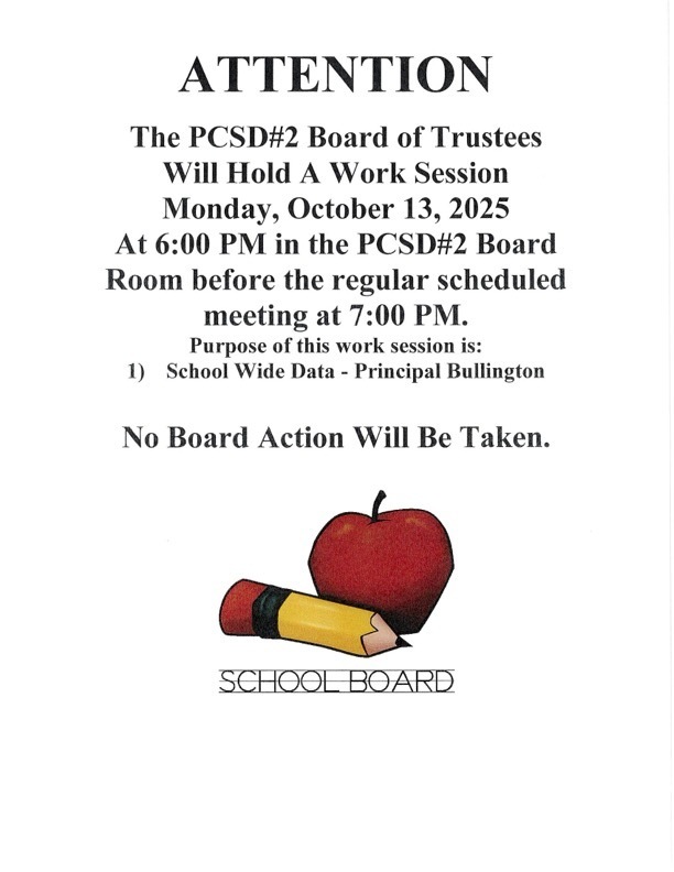 Notice of Work Session Oct 13th 6PM