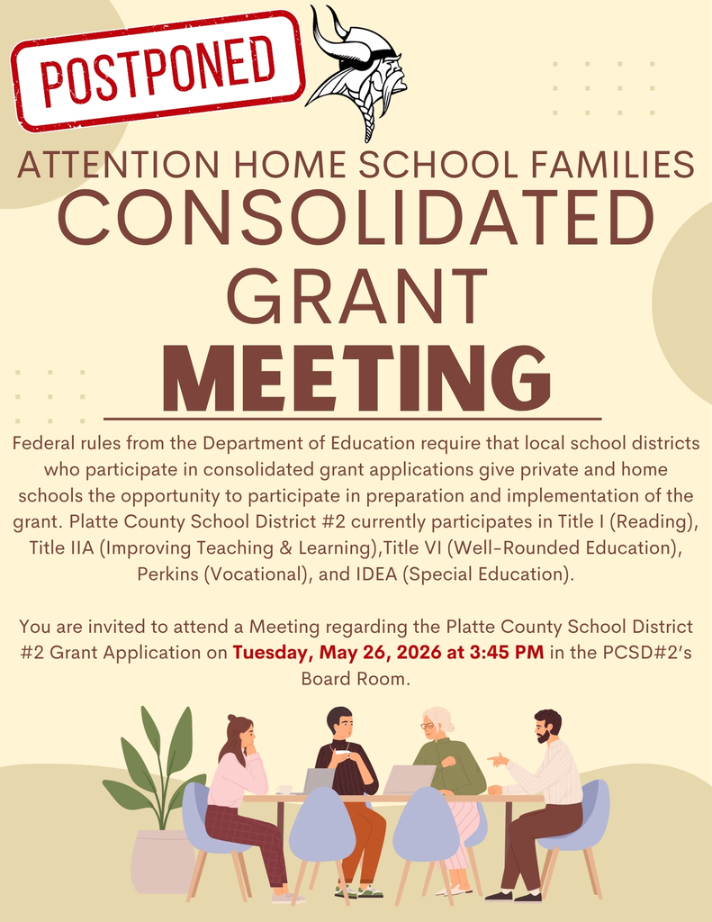 Consolidated Grant Meeting Postponed until Tuesday May 26th at 3:45PM