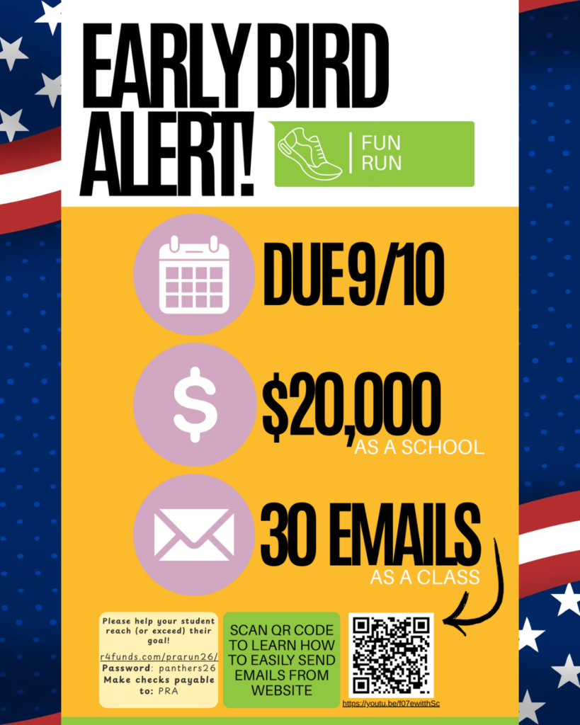 Early Bird Alert: Due 9/10: 20,000 as a school: Send 30 Emails as a class