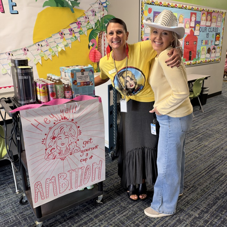 Our fun Dolly Drink Cart served up by two of the office favorites! Mrs. Pratt and Mrs. Tomic!!!