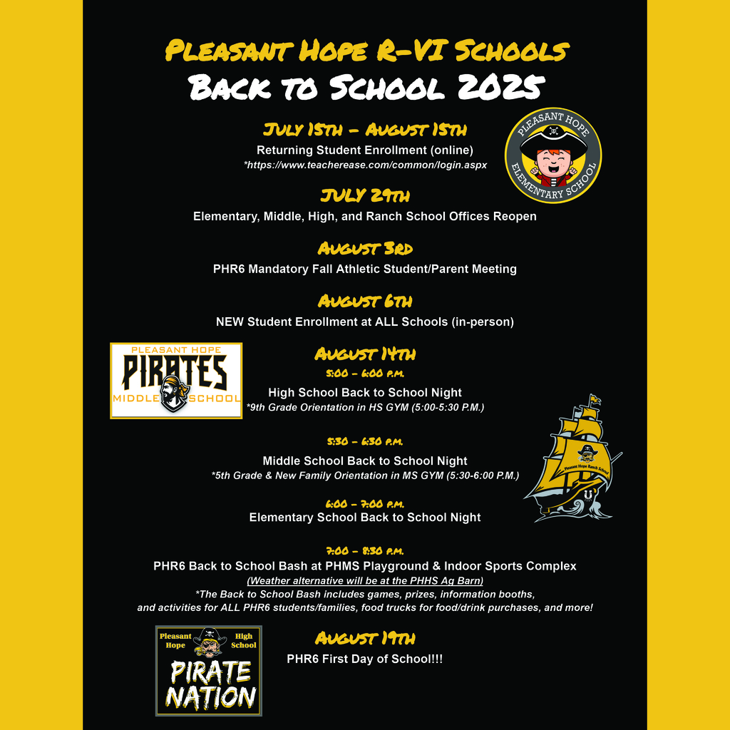 PHR6 Back To School Reminders 2025-2026
