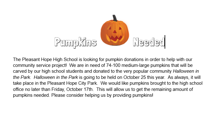 Pumpkins Needed