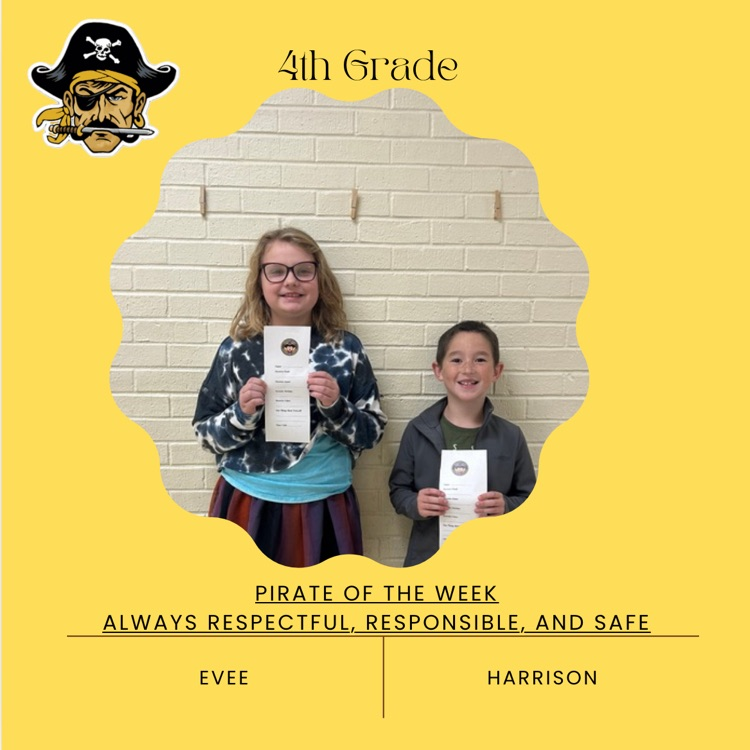 PHES pirates of the week! These students are always following the Pirate Arrs.